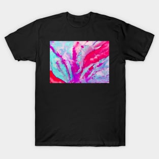 Hot Pink and Turquoise Flowing Abstract Watercolour T-Shirt